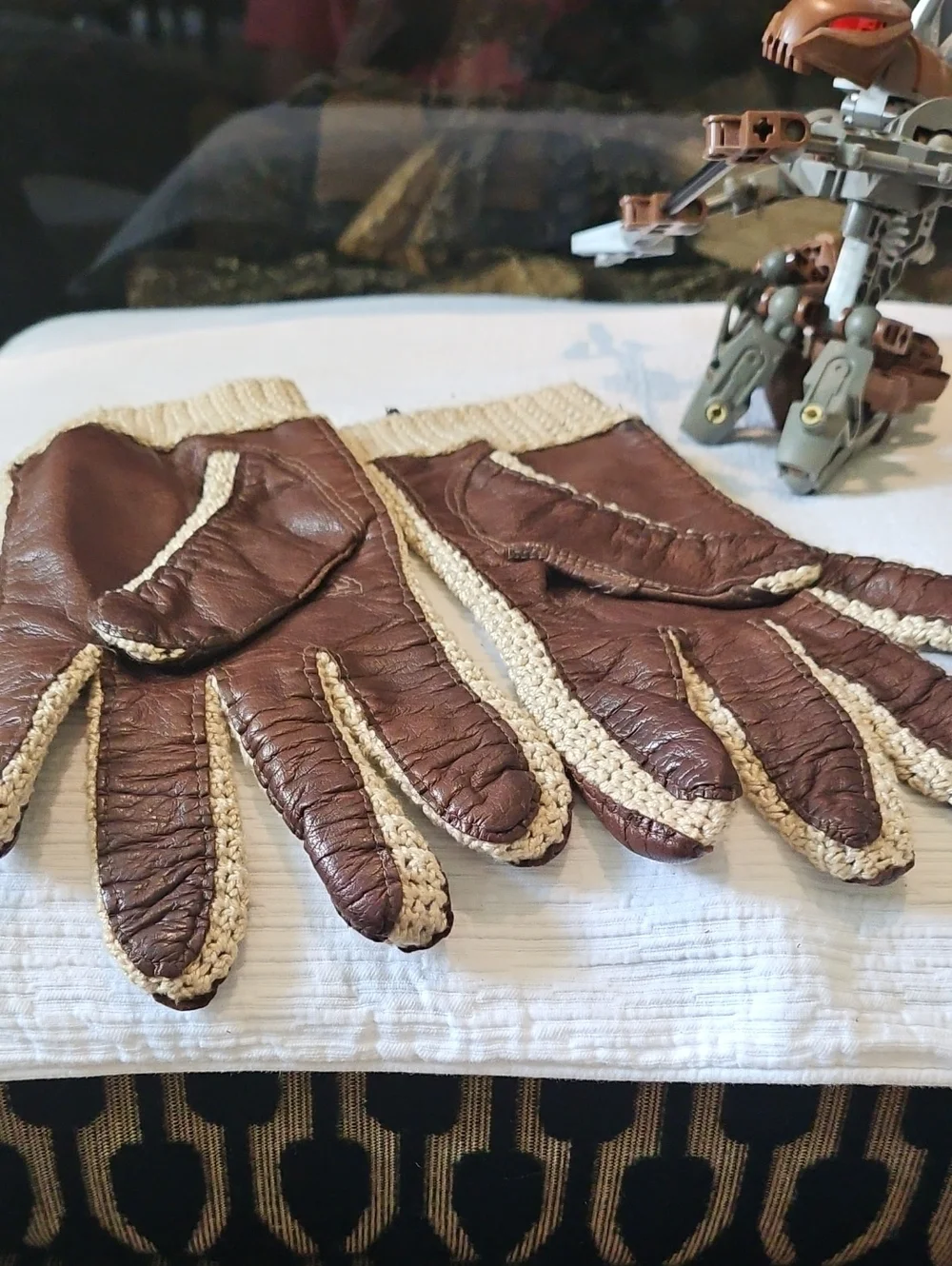 Madova Butter Leather And Knit Driving Gloves Size 7 1/2